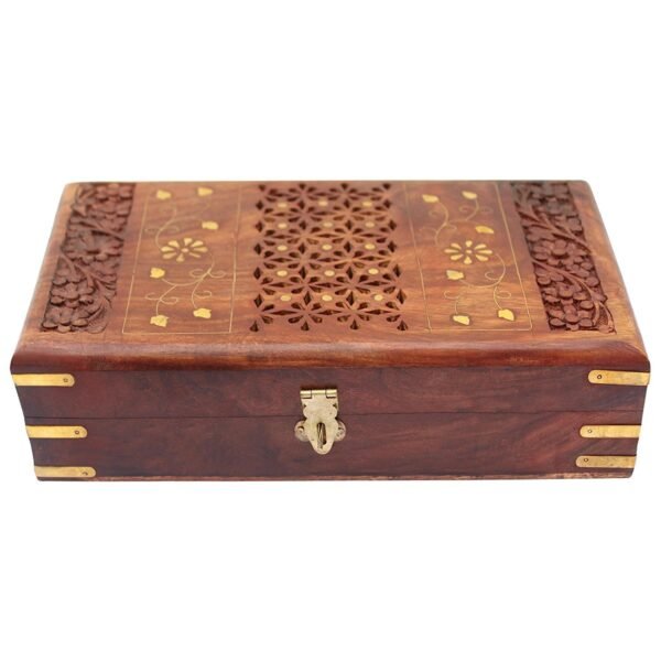 Handmade Wooden Jewlery Box for Women Jewel Organizer Hand Carved Gift Items - 12 Inches