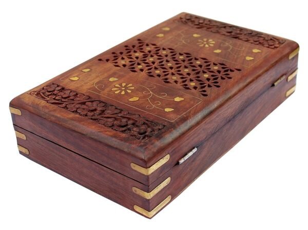 Handmade Wooden Jewlery Box for Women Jewel Organizer Hand Carved Gift Items - 12 Inches