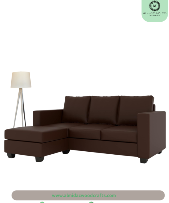 Leatherette 4-Seater Sofa| Color - Brown.