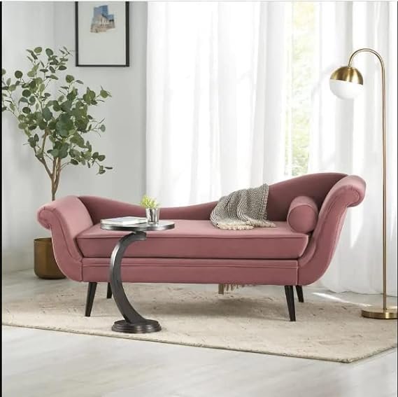 2-Seater Rosewood Settee Sofa Diwan Chase Lounge (Baby Pink)
