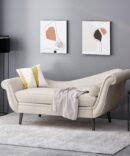 2-Seater Rosewood Settee Sofa Diwan Chase Lounge (white).