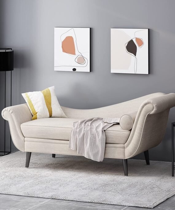 2-Seater Rosewood Settee Sofa Diwan Chase Lounge (white).