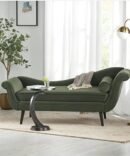 2-Seater Rosewood Settee Sofa Diwan Chase Lounge (Green).