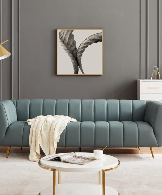Al Midaz Premium Leather Sofa Set 3-Seater Couch for Guests Room Festival Gifts (Sky Blue).