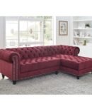 Al Midaz L Sectional Upholstered Luxurious Sofa Gray, Black, or Wine Red Color.