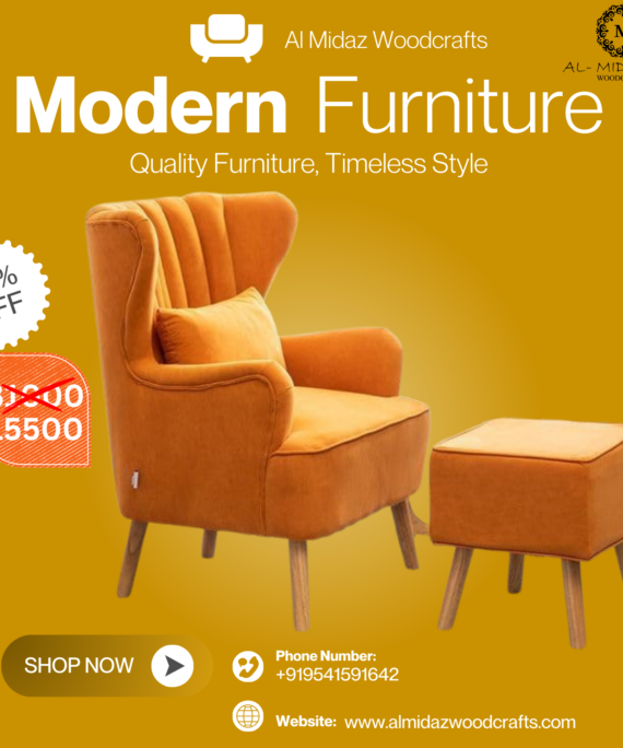 Al Midaz Tufted Accent Chair with Armrests.