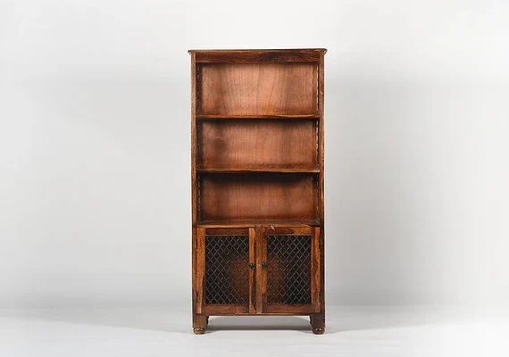 Al Midaz Vintage Sheesham Wood Bookshelf Canadian Oak Brown.