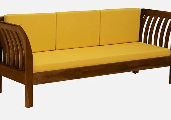 Al Midaz Sheesham Wood 3-Seater Sofa Diamond Finish.